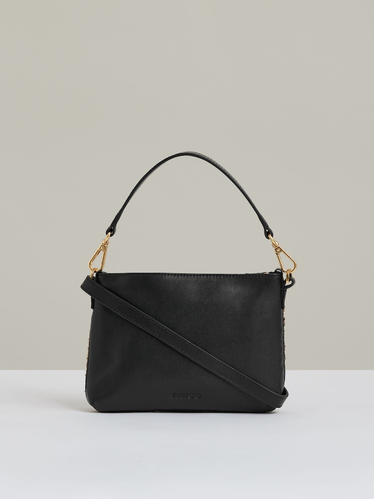 Reiss Faith Raffia Colour-Block Cross-Body Bag - Image 4 of 5