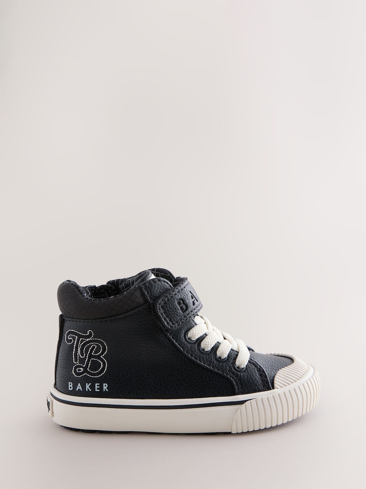 Negro - Baker by Ted Baker Boys Lace-Up Varsity Alto Top Trainers - Imagen 1 de 6 Negro - Baker by Ted Baker Boys Lace-Up Varsity Alto Top Trainers - Imagen 1 de 6
