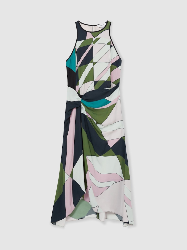 Reiss – Avia – gerafftes Midikleid mit geometrischem Print - Bild 2 von 6 Reiss – Avia – gerafftes Midikleid mit geometrischem Print - Bild 2 von 6
