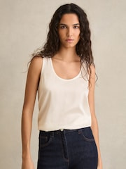 Reiss White Ruby Silk-Front Cami Top - Image 1 of 6