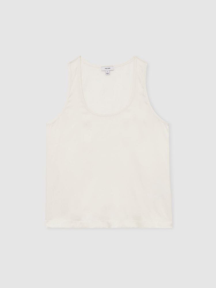 Reiss White Ruby Silk-Front Cami Top - Image 2 of 6