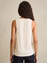 Reiss White Ruby Silk-Front Cami Top - Image 5 of 6