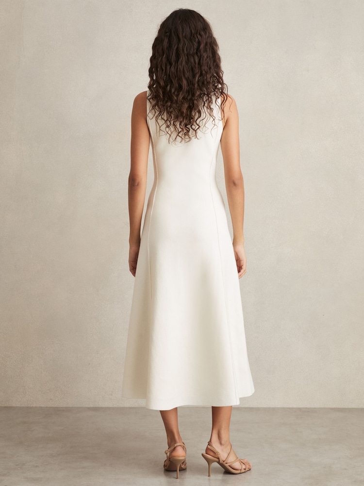 Buy Reiss Ivory Nilo Petite Seam Detail Knitted Midi Dress from Next USA