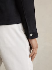Reiss Navy Belle Suede Zip-Through Jacket - Image 4 of 6