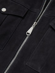 Reiss Navy Belle Suede Zip-Through Jacket - Image 6 of 6
