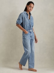 Reiss Light Blue Selin Mid Rise Straight Leg Jeans - Image 1 of 6