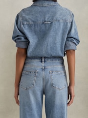 Reiss Light Blue Selin Mid Rise Straight Leg Jeans - Image 4 of 6