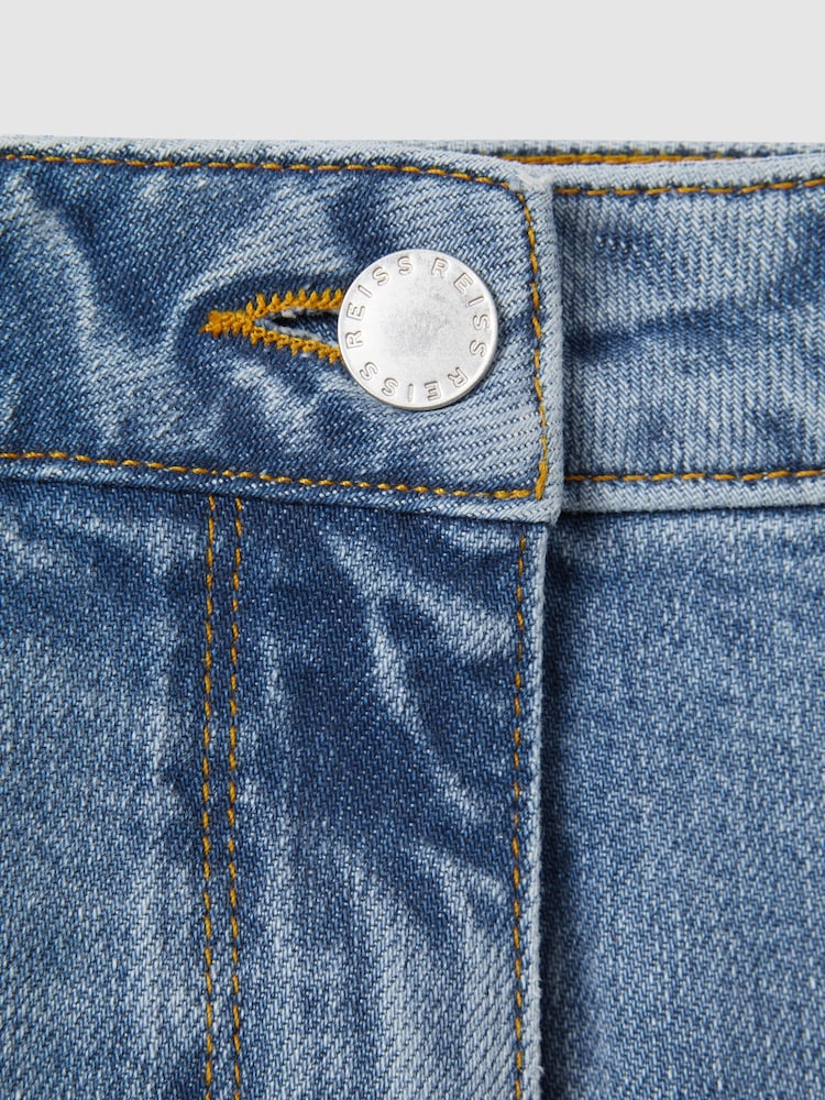 Reiss Light Blue Selin Mid Rise Straight Leg Jeans - Image 7 of 7