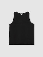 Reiss Black Ruby Silk-Front Cami Top - Image 2 of 6