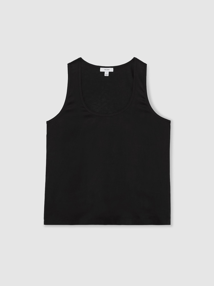 Reiss Black Ruby Silk-Front Cami Top - Image 2 of 6