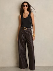Reiss Black Ruby Silk-Front Cami Top - Image 3 of 6