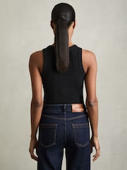 Reiss Black Betty Stretch-Cotton Racerback Vest - Image 2 of 6