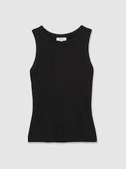 Reiss Black Betty Stretch-Cotton Racerback Vest - Image 5 of 6