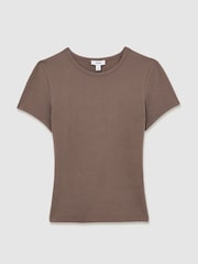 Reiss Mink Jolie Stretch-Cotton Crew-Neck T-Shirt - Image 2 of 6