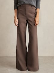 Reiss Mink Neutral Heather Petite Palazzo Tailored Trousers - Image 3 of 7