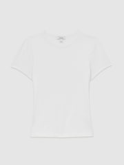 Blanco - Reiss Jolie Stretch-Cotton Crew-Neck T-Shirt - Imagen 2 de 6
