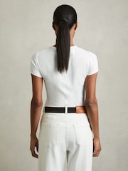 Blanco - Reiss Jolie Stretch-Cotton Crew-Neck T-Shirt - Imagen 5 de 6