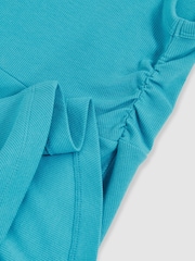 Reiss Teal Eliza Jersey Ruched Skater Dress - Image 4 of 4