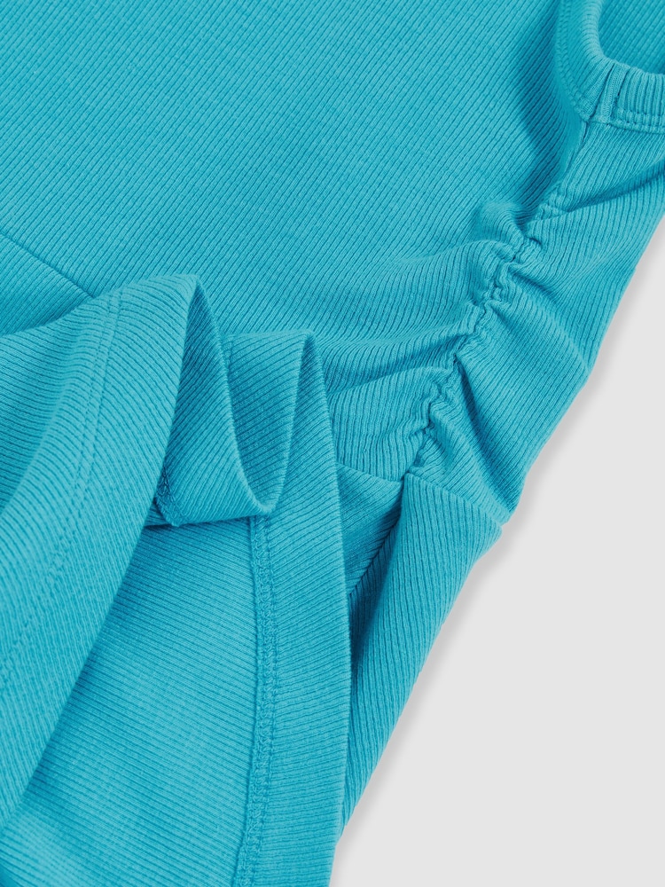 Reiss Teal Eliza Jersey Ruched Skater Dress - Image 4 of 4