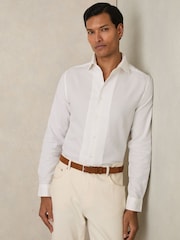 Reiss White Carvalho Cotton-Piqué Garment-Dyed Shirt - Image 1 of 6