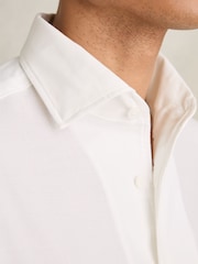 Reiss White Carvalho Cotton-Piqué Garment-Dyed Shirt - Image 4 of 6