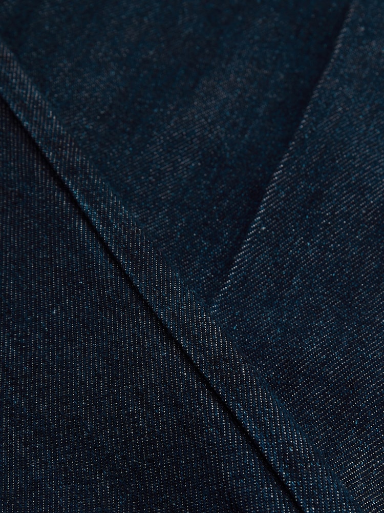 Reiss Dark Blue Reed Denim-Look Wide-Leg Trousers - Image 6 of 6