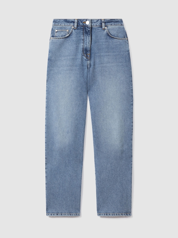 Reiss Light Blue Selin Petite Mid Rise Straight Leg Jeans - Image 2 of 8