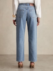 Reiss Light Blue Selin Petite Mid Rise Straight Leg Jeans - Image 5 of 8