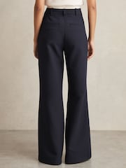 Reiss Navy Heather Petite Palazzo Tailored Trousers - Image 5 of 7