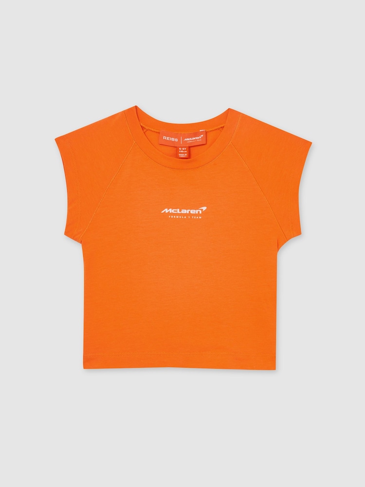 Naranja - Reiss Grace McLaren F1 Team Cropped Logo T-Shirt - Imagen 2 de 5