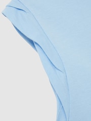 Azul polvareda - Reiss Jade Cotton Cap Sleeve T-Shirt - Imagen 7 de 7