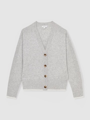 Reiss Abigail Tipped V-Neck Cardigan With Wool And Cashmere - Изображение 2 из 6