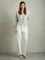 Reiss Abigail Tipped V-Neck Cardigan With Wool And Cashmere - Изображение 3 из 6