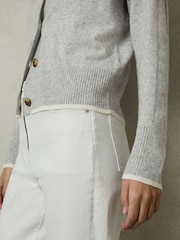 Reiss Abigail Tipped V-Neck Cardigan With Wool And Cashmere - Изображение 5 из 6