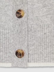 Reiss Abigail Tipped V-Neck Cardigan With Wool And Cashmere - Изображение 6 из 6