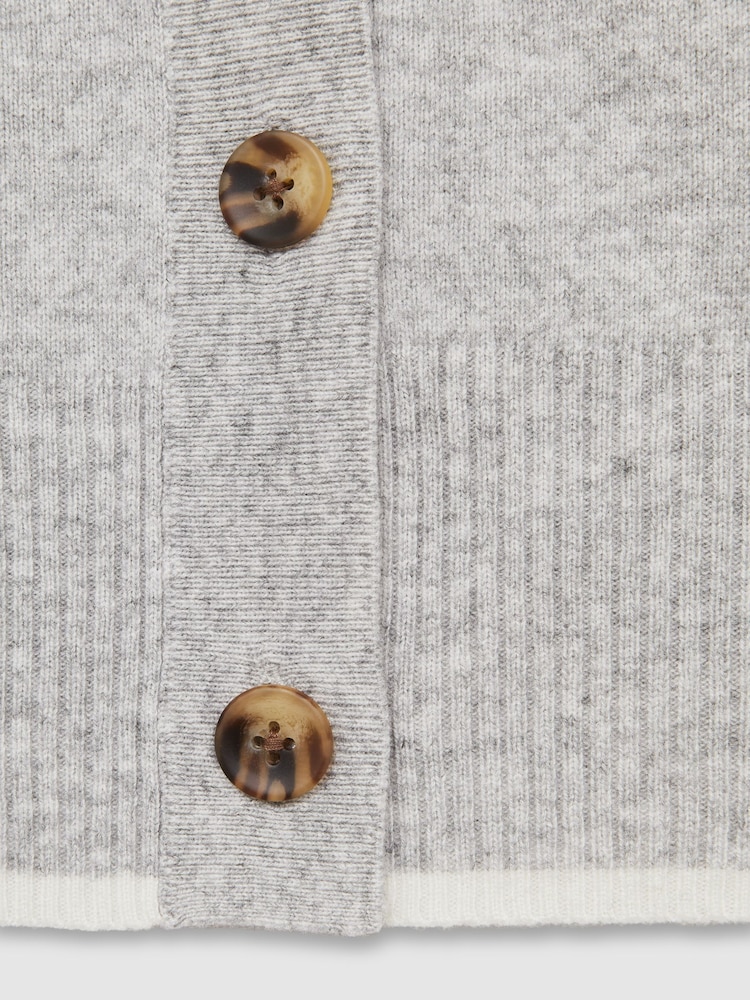 Reiss Abigail Tipped V-Neck Cardigan With Wool And Cashmere - Изображение 6 из 6