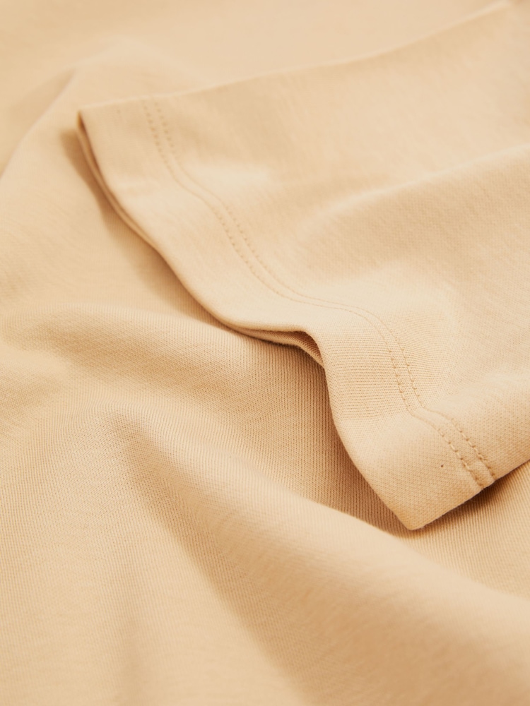 Reiss Sand Alex Stretch-Cotton Cropped T-Shirt - Image 5 of 5