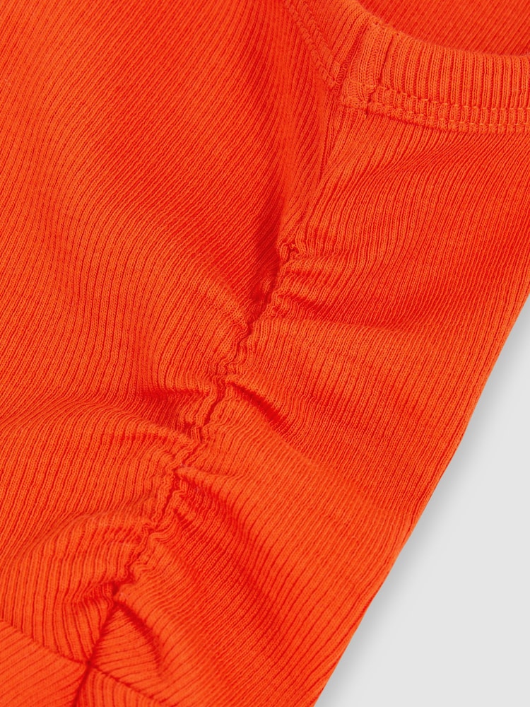 Orange - Reiss Jersey Ruched Skater Dress - Image 4 of 4
