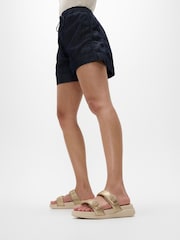 FitFlop Blue F-mode Go Beadie-Button Adj Flatform 2-bar Slides - Image 1 of 4