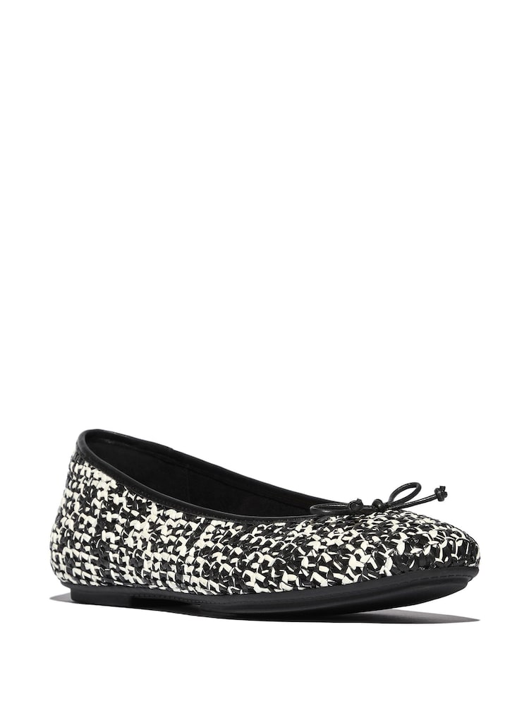 FitFlop Delicato Bow Woven Ballet Shoes - Image 3 of 5