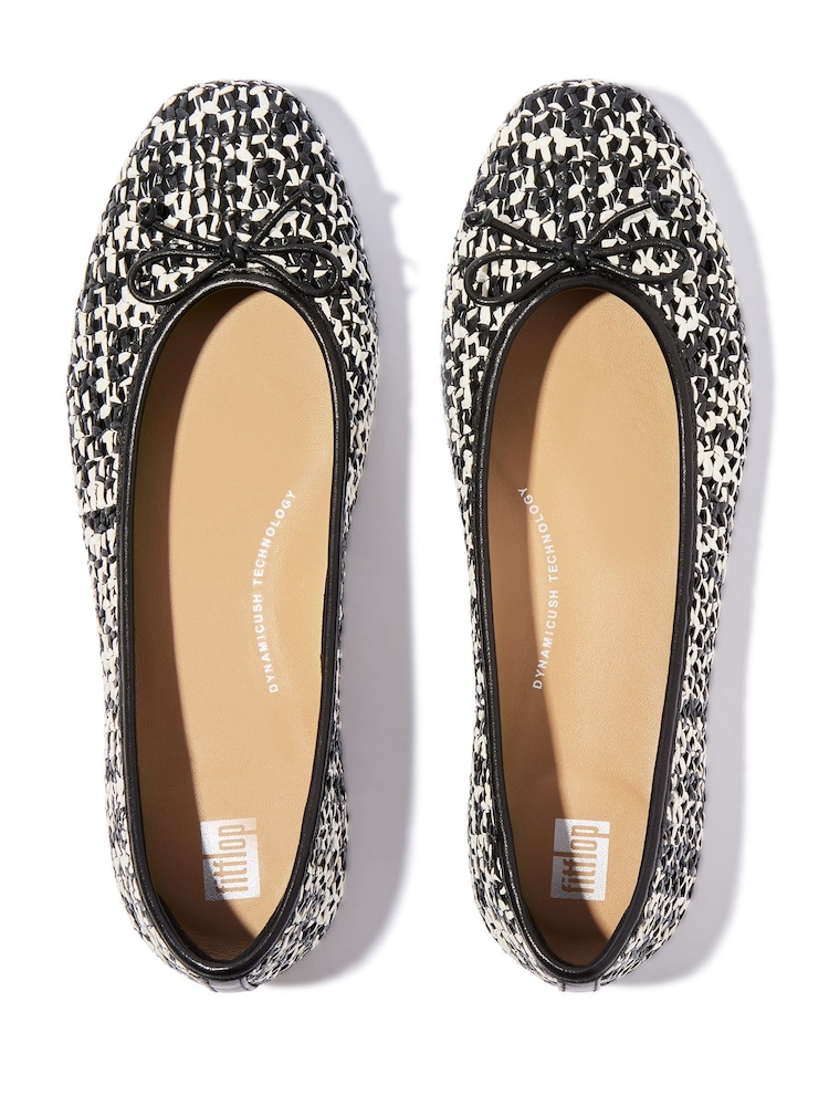 FitFlop Delicato Bow Woven Ballet Shoes - Image 4 of 5