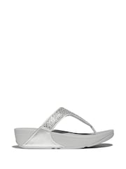 FitFlop Silver Lulu Crystal-Mix Toe-Post Sandals - Image 1 of 5