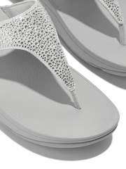 FitFlop Silver Lulu Crystal-Mix Toe-Post Sandals - Image 2 of 5