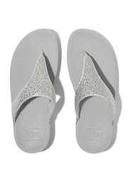 FitFlop Silver Lulu Crystal-Mix Toe-Post Sandals - Image 4 of 5