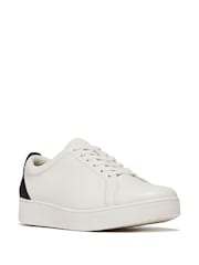 Черный - FitFlop Rally Crystal Backtab Leather Sneakers - Image 3 of 5