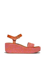 FitFlop Orange Platforms Woven Wedge Ankle Strap Sandals - Image 1 of 4