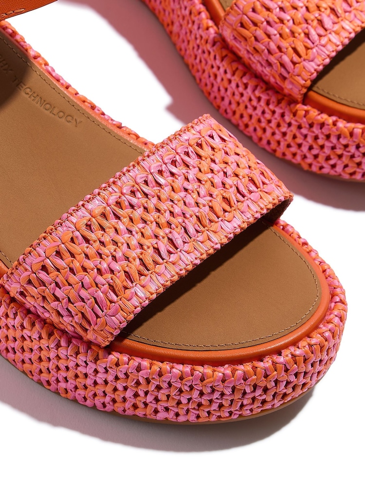 FitFlop Orange Platforms Woven Wedge Ankle Strap Sandals - Image 4 of 4