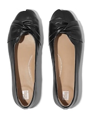 FitFlop Delicato Soft-twist Leather Ballet Black Flats - Image 4 of 5