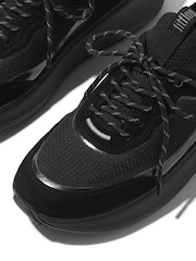 FitFlop F-mode  Suede/knit Flatform Slip-on Laced Black Sneakers - Image 5 of 5
