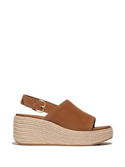 FitFlop Platfforms Espadrille Suede Wedge B/strap Brown Sandals - Image 1 of 4